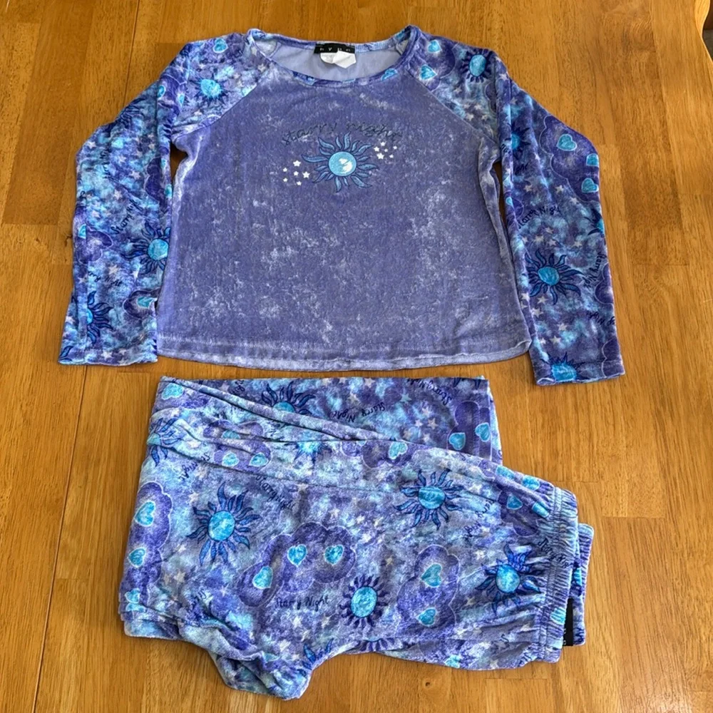 ✋Starry Night Pajama Size 8 Crushed Velvet Feel